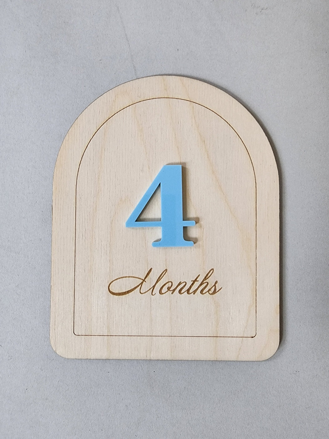 Wooden Monthly Milestone Card with Acrylic Numbers - Personalized - #M01